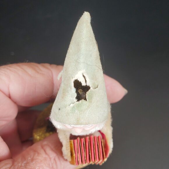 Vintage Pinecone Elf Accordion Player 1950s Christmas Ornament - Picture 5 of 6